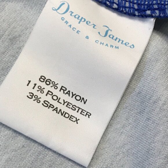 Draper James‎ Faux Wrap Dress Women's Size Small Buffalo Plaid Nassau Navy Rayon - Picture 9 of 11